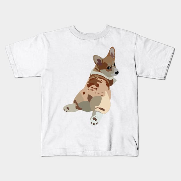 Corgi's Cute look Kids T-Shirt by smoochugs